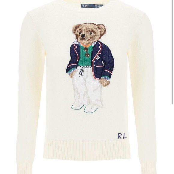 Polo Ralph Lauren Cream Sweater with Bear Design - Picture 2 of 4
